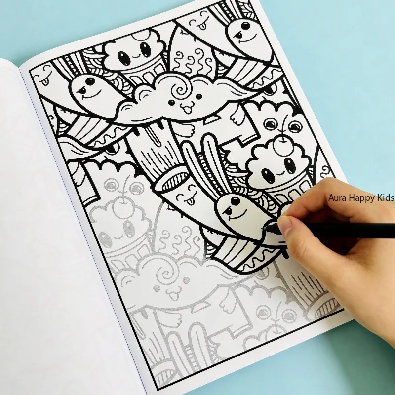 A Dense Little Monster Graffiti Coloring Picture Book, Ghost/Rabbit/Cat Theme, Adult Stress Relief And Concentration, 28 Pages
