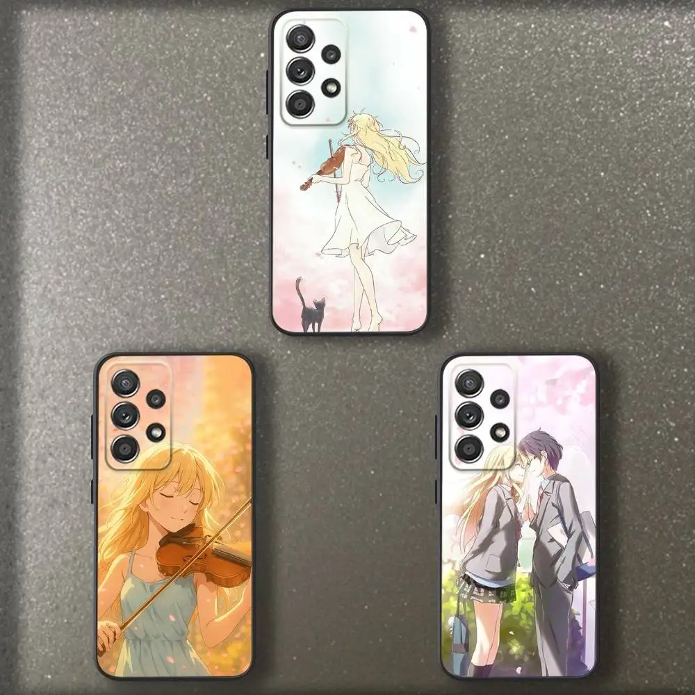 

Yours Lies in A-April Phone Case For Samsung S 25,24,23,22,30,21,10,9,Ultra,Plus,Lite,FE,4,5 G Soft Black Case