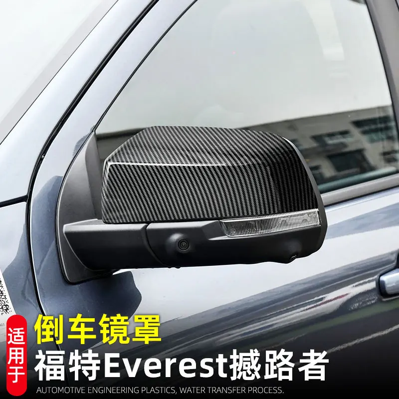 

For Ford Ranger T9 2023 2024 Rear View Side Case Trim ABS Carbon Fiber Style Car Rearview Mirror Cover Car Exterior Accessories