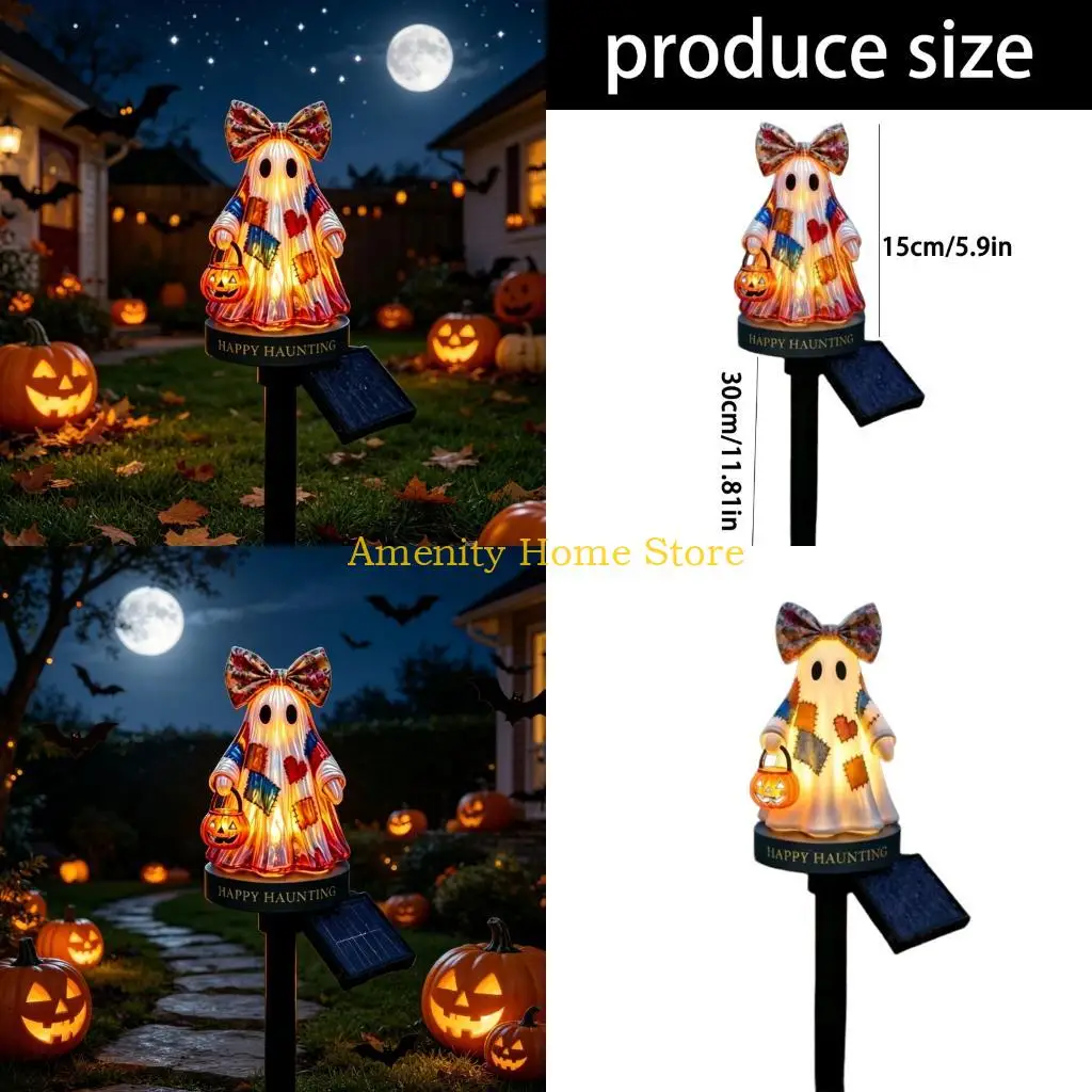 F26C Solar Lawn Figure Stake Light for Yard Displays, Outdoor Seasonal Accent with Ground Insert and Warm Lighting Use