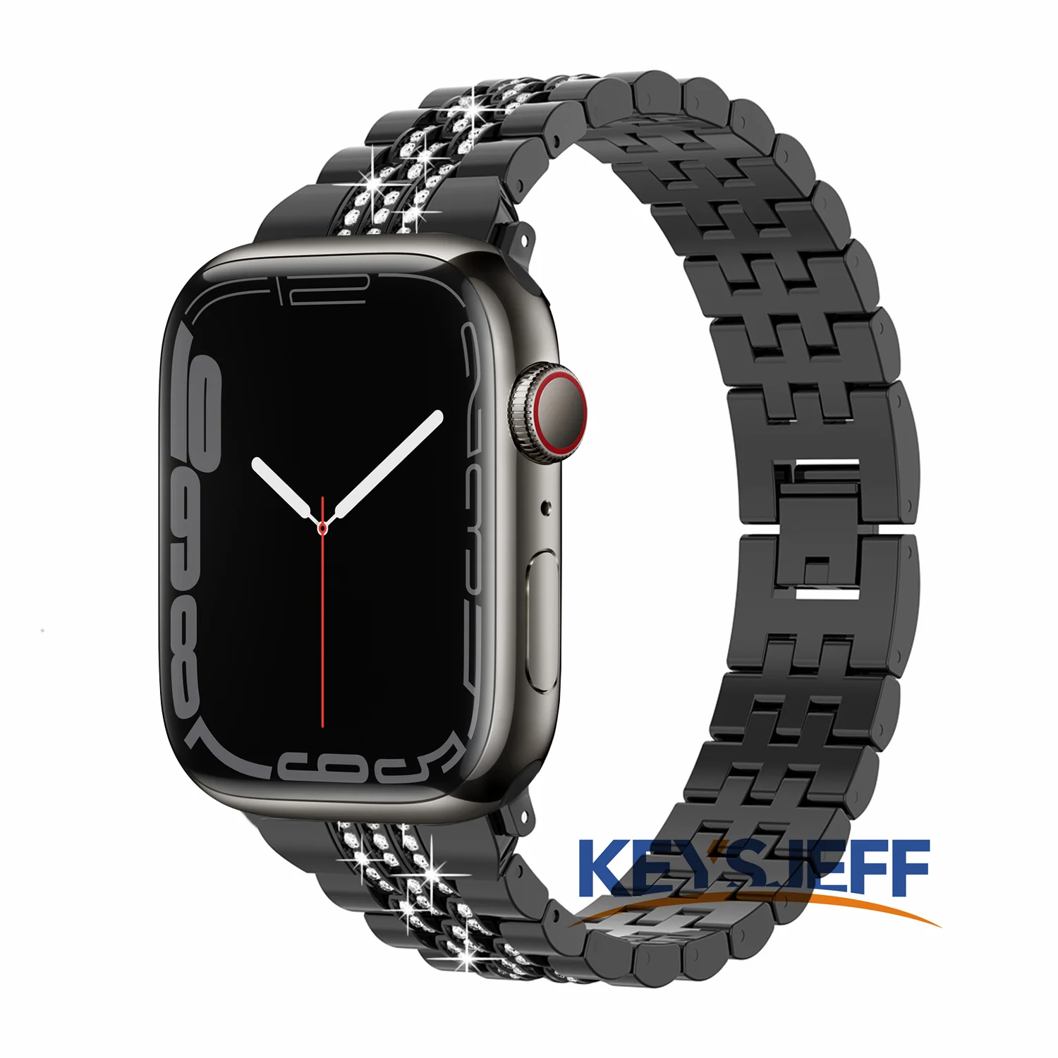 Compatible with Apple Watch Band 45mm 41mm 44mm 40mm Diamond Rhinestone Metal Bracelet Belt for IWatch Bands Series 7 6 5 4 SE