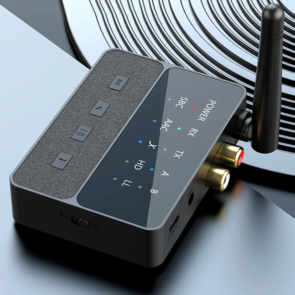 Bluetooth 5.3 Receiver Transmitter aptX HD/LL Low Latency 3.5mm AUX RCA Jack Wireless Audio Adapter For PC TV