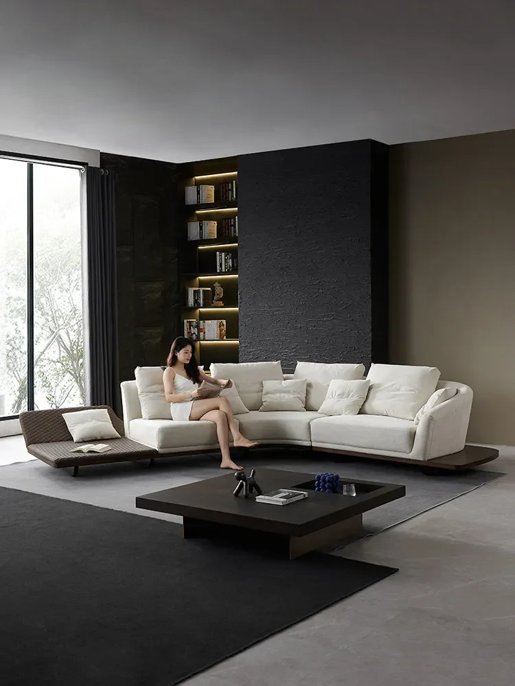 OGMCurved Sofa, High-end Light Luxury Villa Large Flat Floor Corner Combination