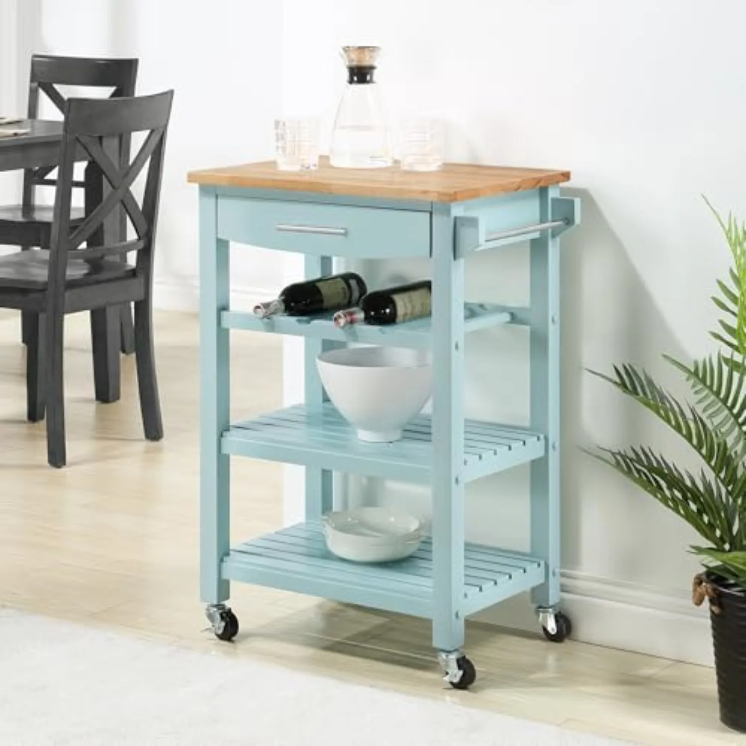 Ellaine Butcher Block Kitchen Cart 24.75