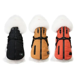 Winter Dog Clothes For Small Dogs Warm Fleece Dog Jacket Waterproof Pet Vest Coat With Harness Chihuahua Clothing Puppy Costumes