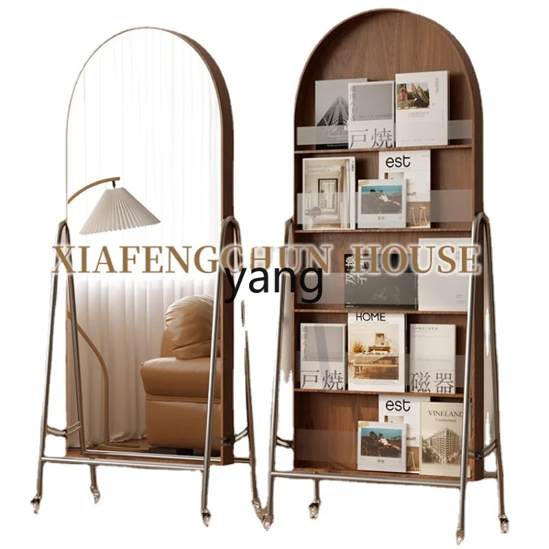 

L'm'm Home Dressing Mirror Bedroom Full-Length Mirror Magazine Storage Rack Bookshelf