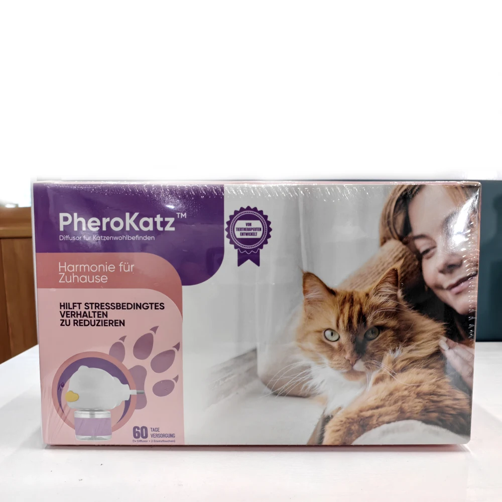 Phéromones apaisants pour chat, 1 diffuseur, 2 liquides apaisants, stabilisateur d'émotion, anti-souligné, chauffage électrique, prise UE