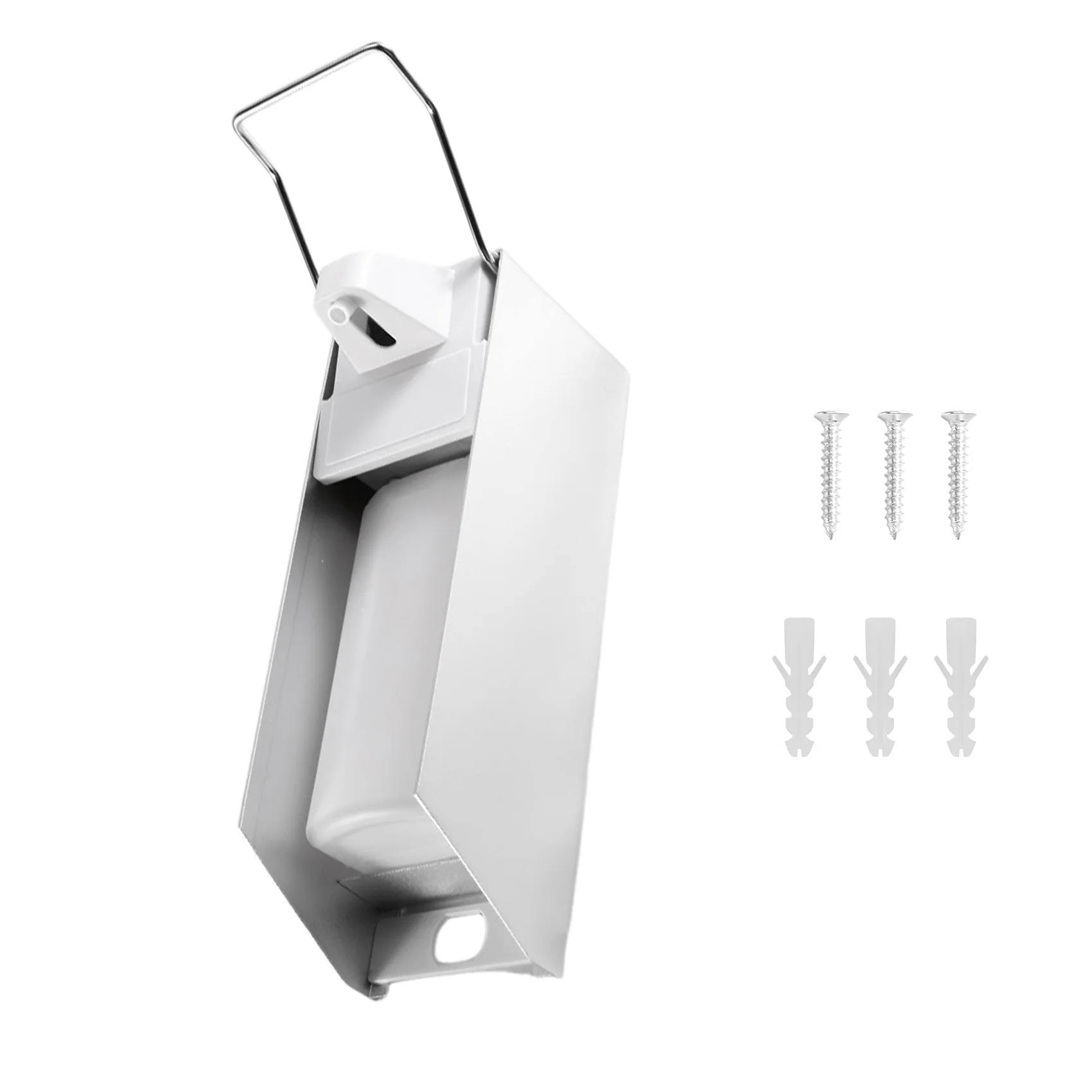 

ABKU-Wall Mounted Soap Dispenser With Elbow Print For Disinfectants And Hand Soaps, White Soap Dispenser, Aluminium, 500 Ml