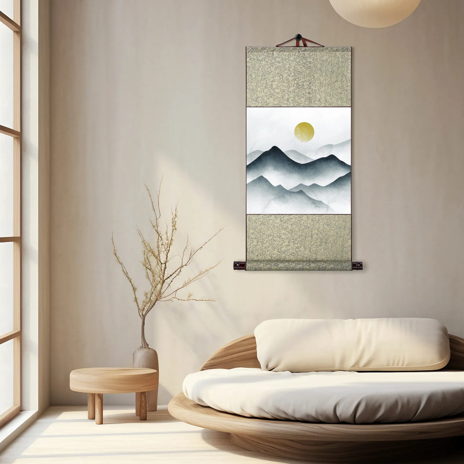Art Hanging Scroll Adjustable Size Blank Chinese Calligraphy Scroll for Painting Writing Practice Wall