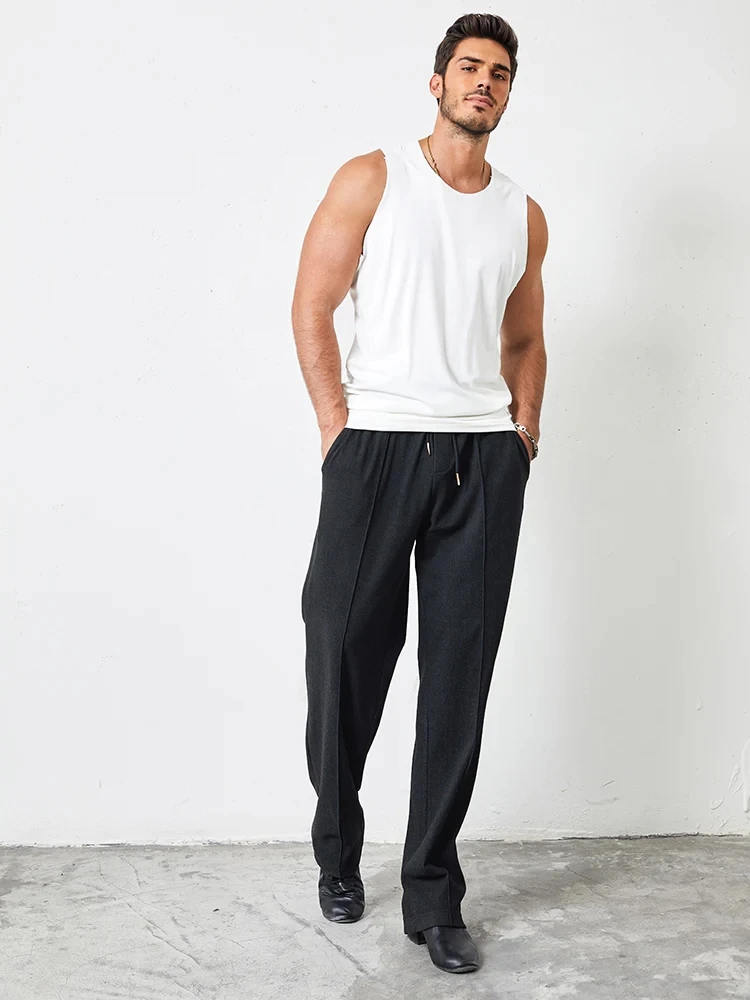 ZYM-pantalones de práctica de baile latino cómodos, Pantalón deportivo informal, ajuste suelto, cuerdas de cintura ajustables, pantalón básico # N031