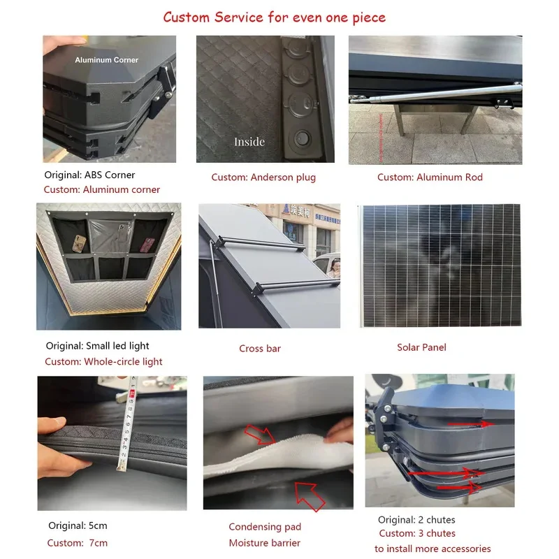 2-3 أشخاص الخيام في الهواء الطلق مثلث الألومنيوم هارد شل سقف السيارة العلوي التخييم خيمة على السطح خيمة #6