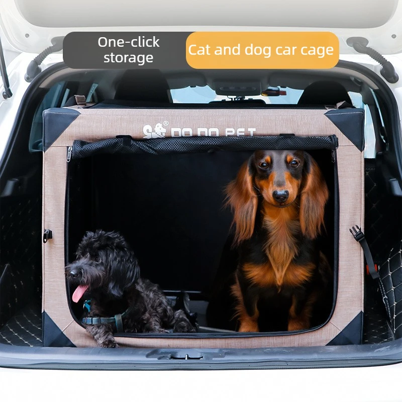 Dog Beds for Large Car-mounted Dog Cage Outdoors Foldable Dog Cage Portable Cat Bed Pet Safety Seat Traveling Cat Carries
