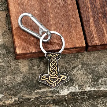 北歐雷神之鎚錨形鑰匙圈 男士不鏽鋼維京凱爾特結鑰匙圈護身符 永不褪色雷神之鎚吊飾 男士飾品 8 最佳銷售 錨形鑰匙扣 - №8