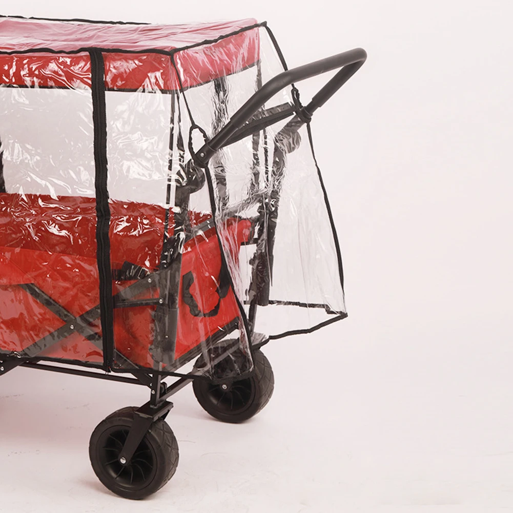 Camping Trolley Rain Cover Transparent PVC Plastic Cover Garden Picnic Wagon Stroller Cart Waterproof Protective Cover