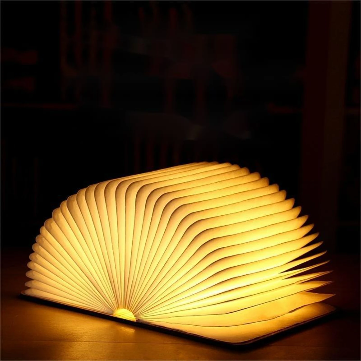 Linda lâmpada de madeira LED Book, decoração artística para quarto, luz de leitura infantil exclusiva com USB, luz noturna perfeita, nova