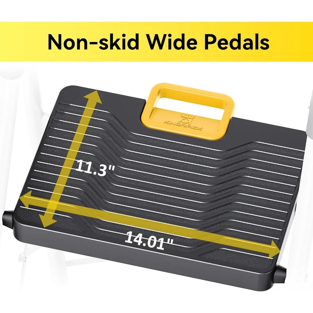 سلم قابل للطي بخطوتين، مقعد متدرج عالي التحمل بوزن 800 رطل مع قفل أمان ودواسات غير قابلة للانزلاق للاستخدام في المطبخ المنزلي والمكتب