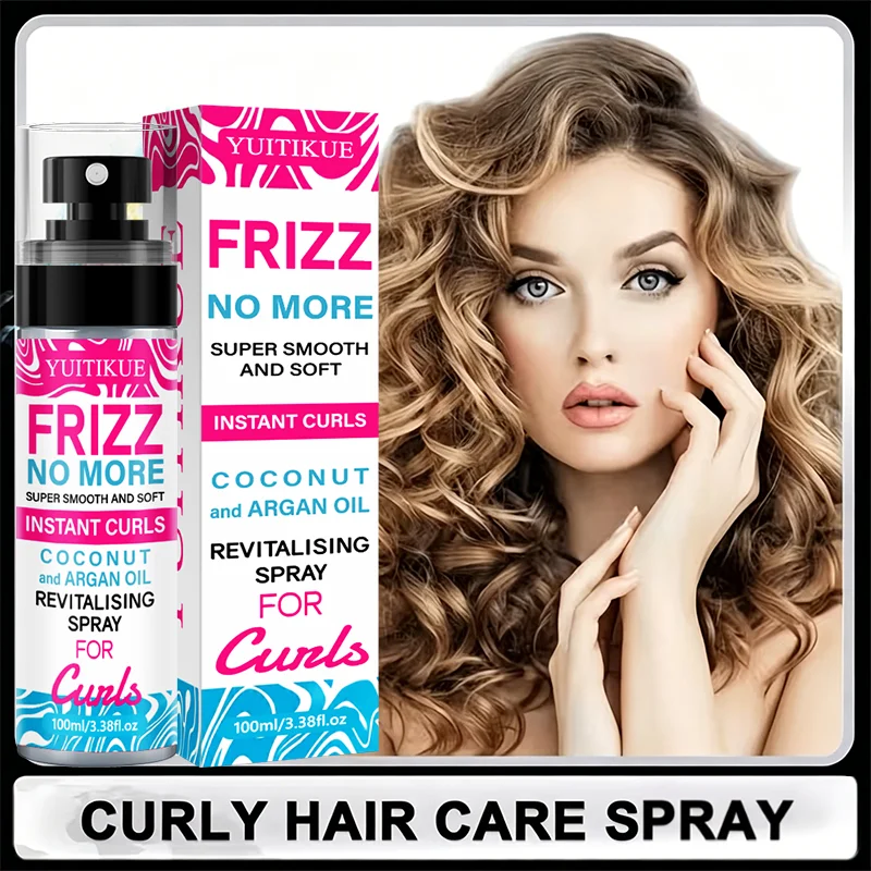 100ml Coconut Argan Oil Hair Revitalizing Spray Anti Frizz Smooth Soft Define Curls Moisturizing Hydrating Hair Care Spray