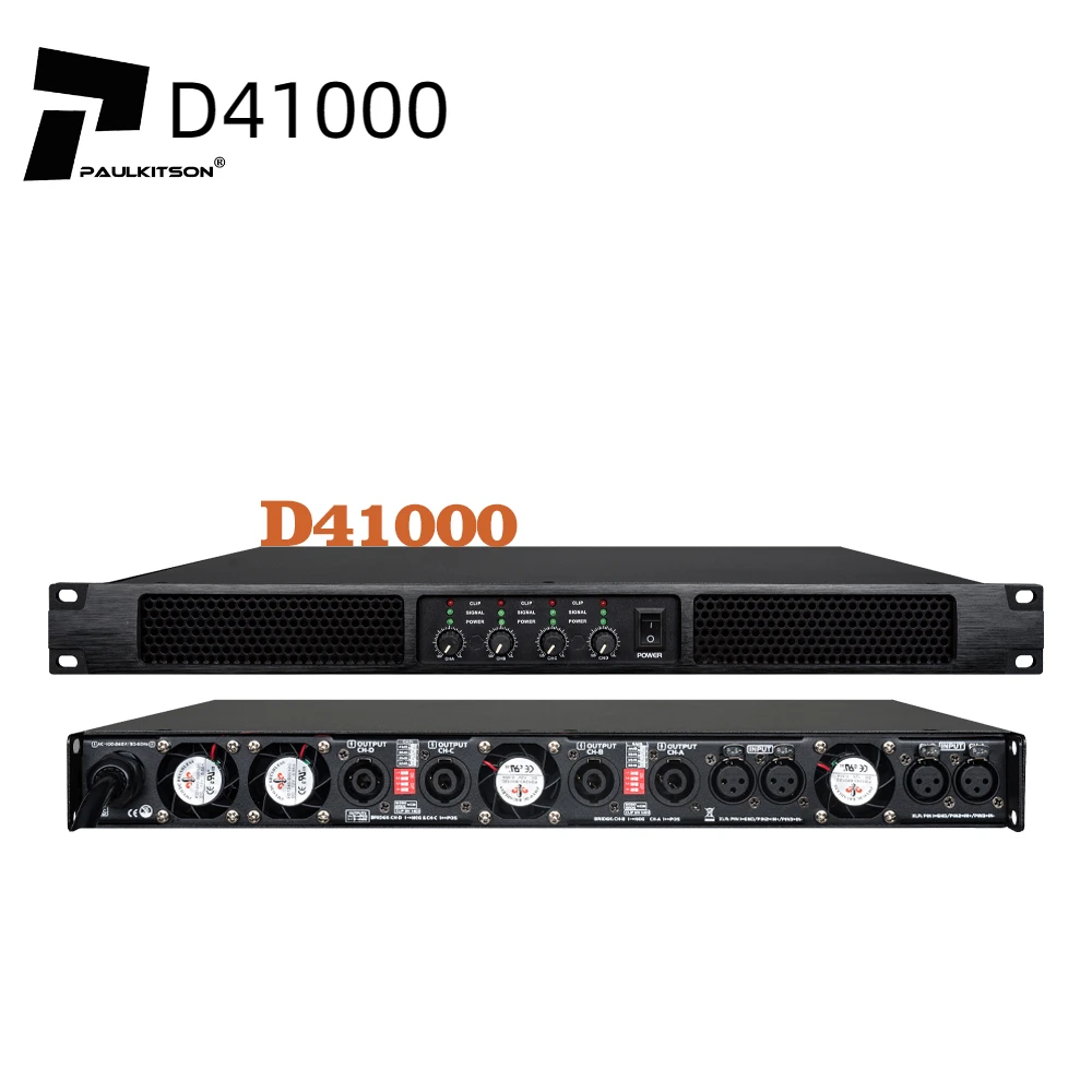 D41000 Digital Audio Power Amplifier Professional 4 Channels Class D Preamplifier DJ Audio Sound Amplifier Processor System