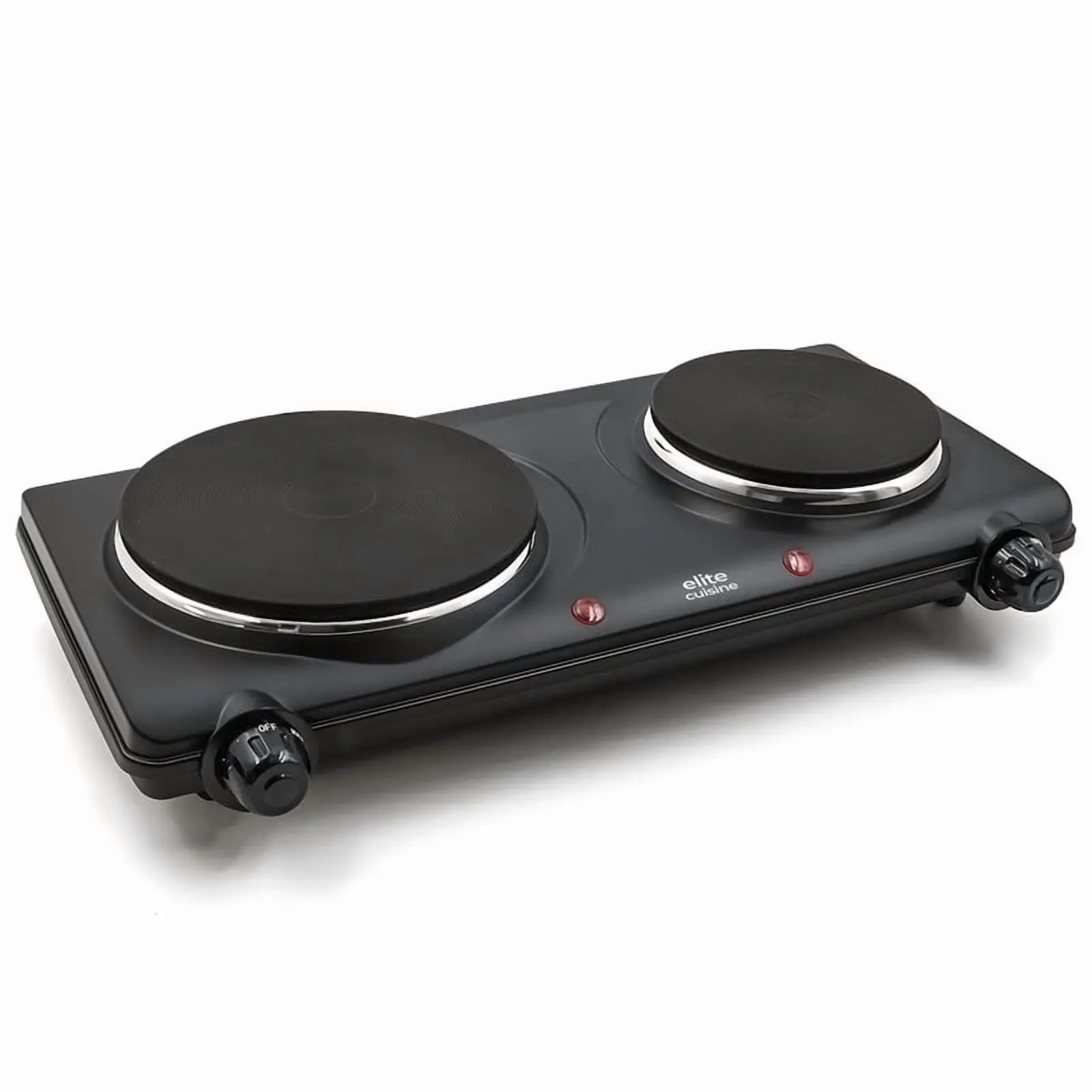 

Electric Double Burner Hot Plate with Cast Iron Heating Elements