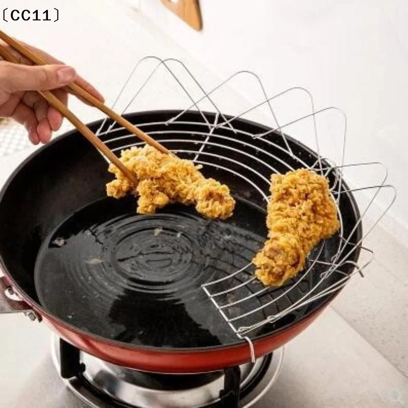 Stainless Steel Fry Oil Drainer Rack Heat Resistant For Home Kitchen Frying Chicken Snacks〔CC11〕