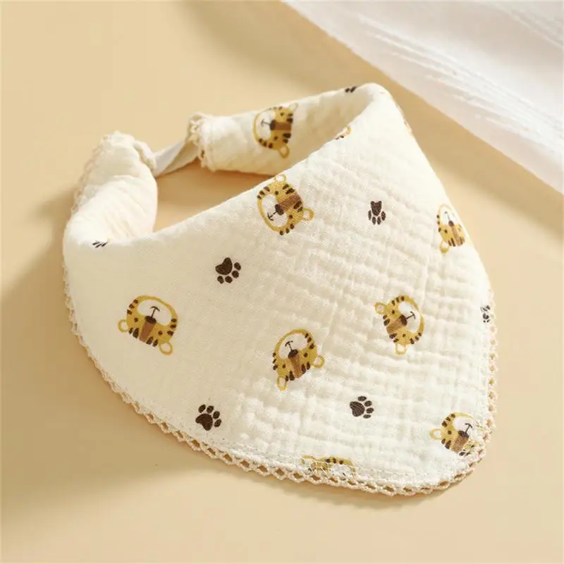 

2024 Newborn Drooling Bib Gauze Handkerchief Teether Bandana Bib 100% Organic Cotton Muslin Soft And Absorbent Baby Bib