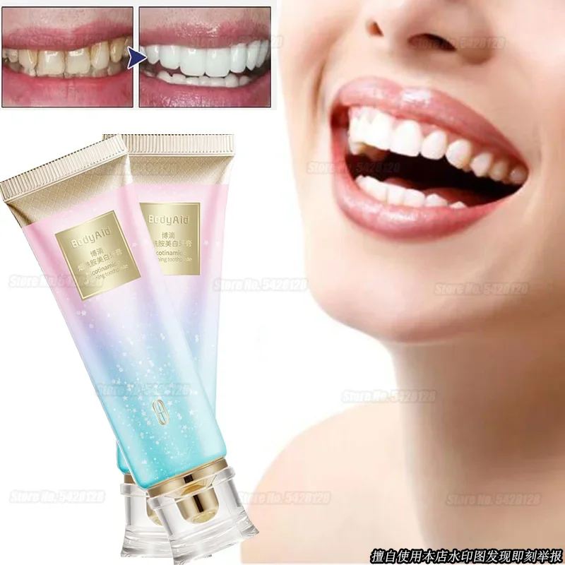 Bodyaid Niacinamide Whitening Toothpaste Refreshing Clean Teeth Men and Women Suitable for Fresh Breath To Remove Tooth Stains