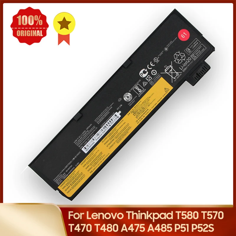 

Replacement Battery For Lenovo Thinkpad T580 T570 T470 T480 A475 A485 P51 P52S 61+ SB10K97581 24Wh 48Wh