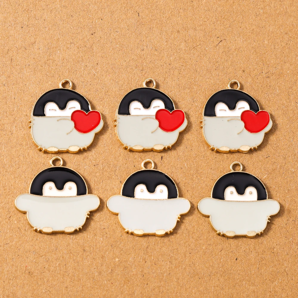 10pcs Lovely Enamel Animal Penguin Charms Pendants for Jewelry Making Necklace Earrings DIY Bracelet Accessories Supplies