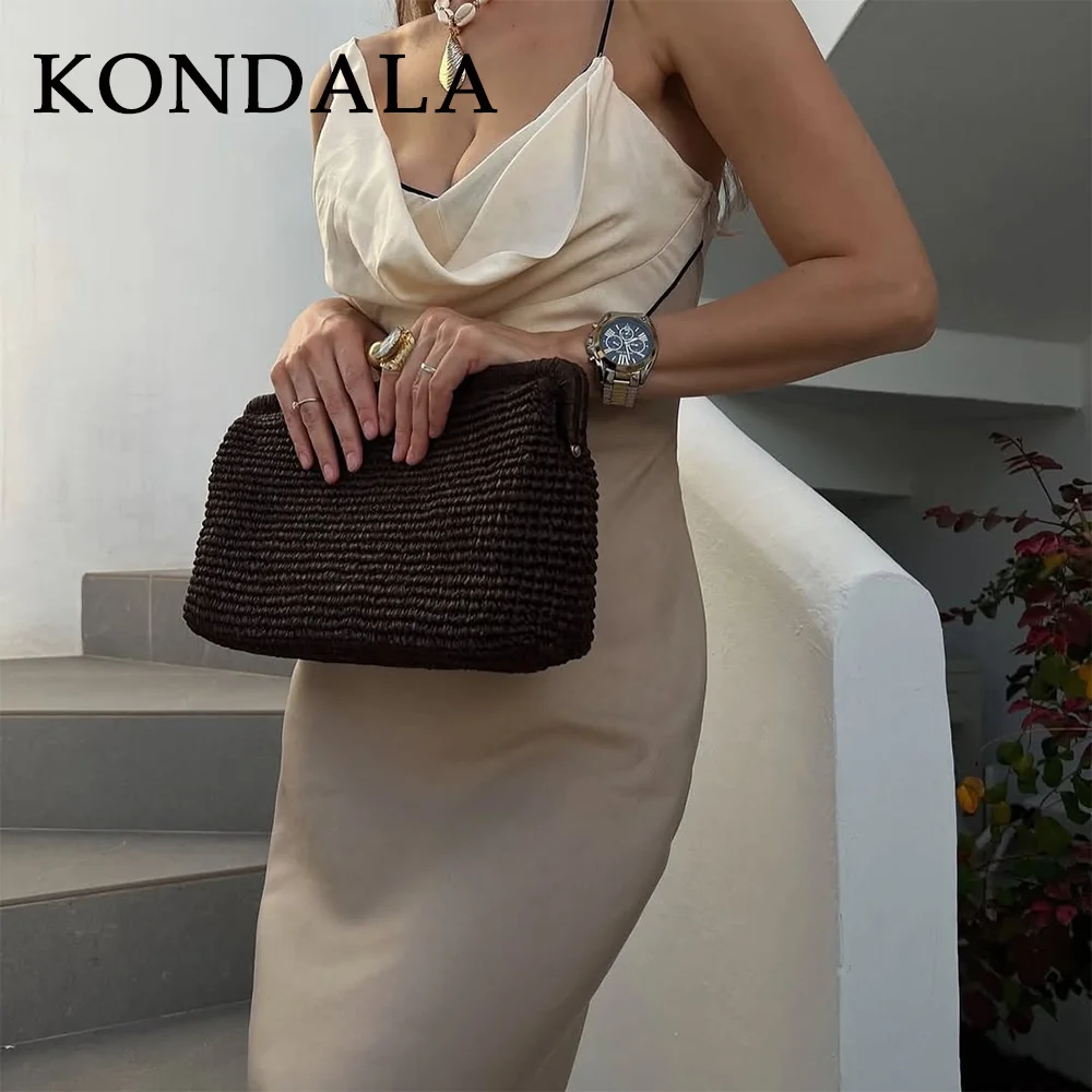 ชุดเดรสผู้หญิง KONDALA 2025 คอลเลคชั่นฤดูใบไม้ผลิ/ฤดูร้อน แบบเซ็กซี่ สายเดี่ยว ตัดต่อผ้า แฟชั่นสำหรับออกงานกลางคืน สีพื้น ซิป ไม่มีสายคล้องไหล่ ไม่มีแขน