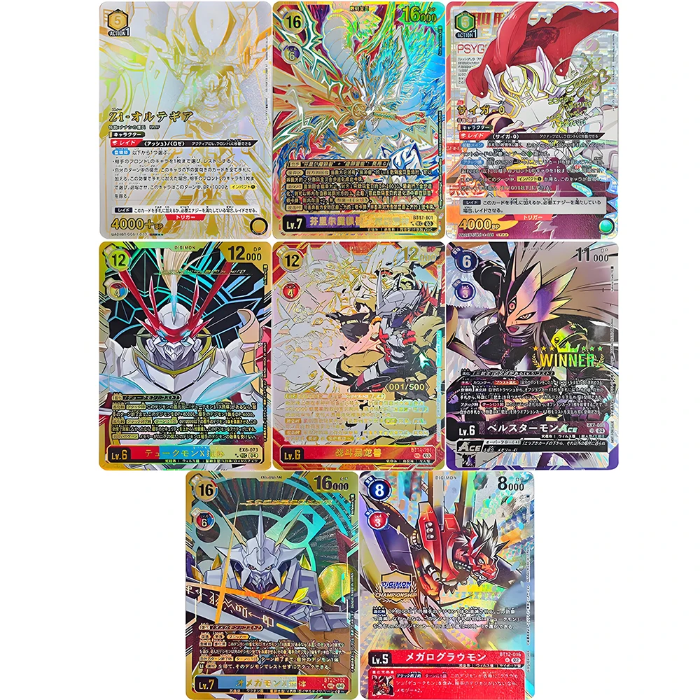 

BT12-016 WarGrowlmon Championship Promo 2024 Anime Digimon Card Japanese Textured Refractive Color Flash Card Child Gifts Toy