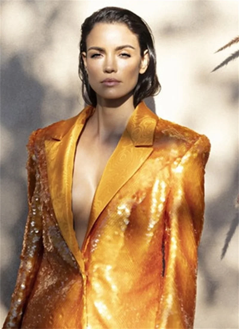 Costume à paillettes dorées pour femmes, Blazer simple, 1 pièce, à la mode, robe de bal formelle, sur mesure, 2023