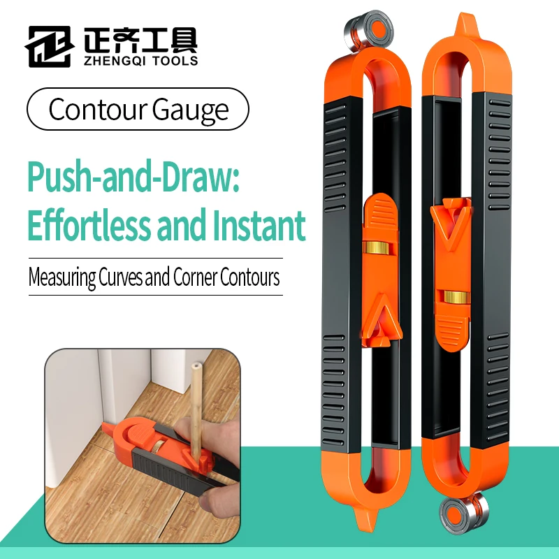 New Profile Scribing Ruler Contour Gauge with Lock Adjustable Locking Precise Woodworking Measuring Gauge Profile Duplicator
