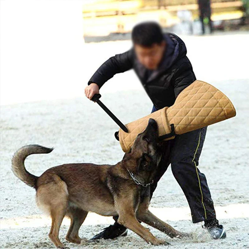 

Strong Linen Dog Bite Sleeve Tugging Puppy Playing Chewing Toy Hand Glove Arm Leg Protection for Small Dogs Training Biting