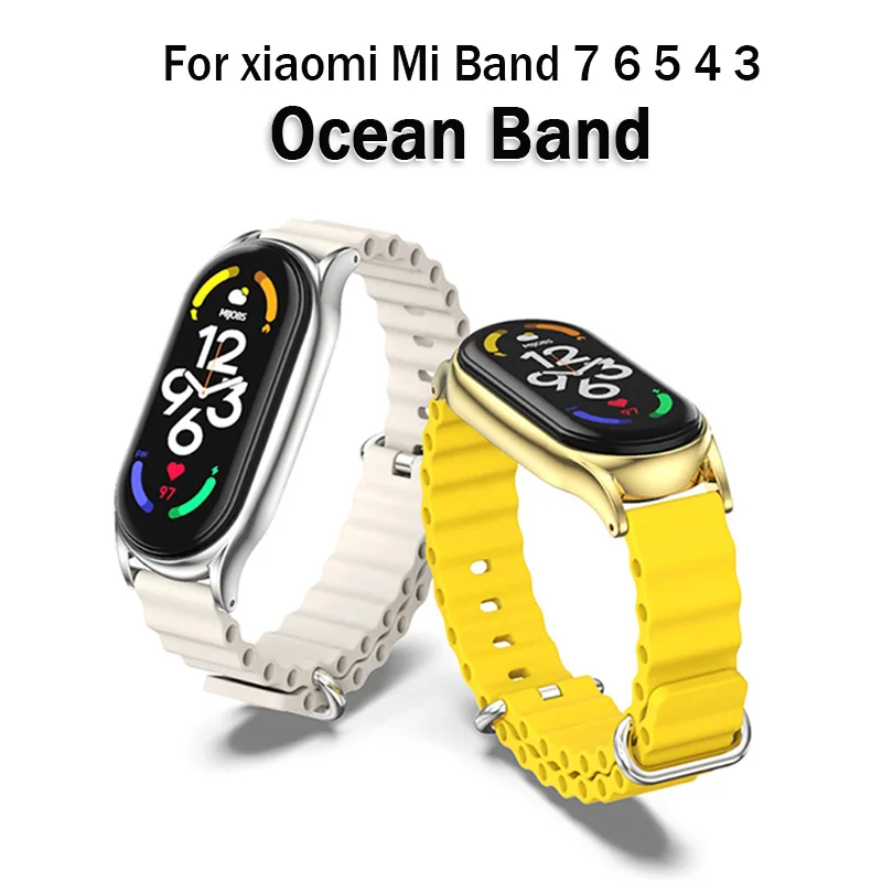 

Браслет Ocean Band для Mi Band 7, 6, ремешок, Смарт-часы, спортивный силиконовый браслет Miband5 correa, замена для Xiaomi Mi band 3, 4, 5, 6, 7