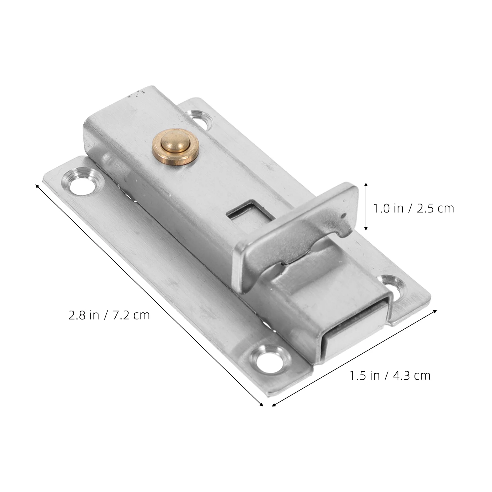 Stainless Steel Automatic Rebound Door Bolt Latch Lock for Doors Windows Cabinet Security Bathroom Stall Door Latch