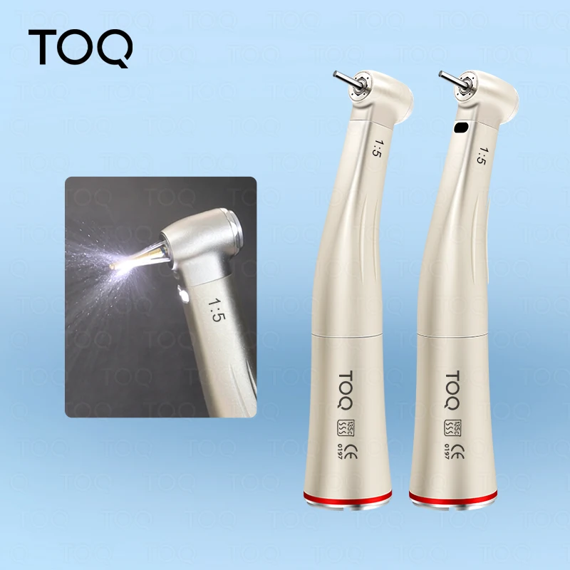 1:5 Push Button Low Speed Fiber Optic Contra Angle Handpiece Dental Equipment With Red Ring X95L