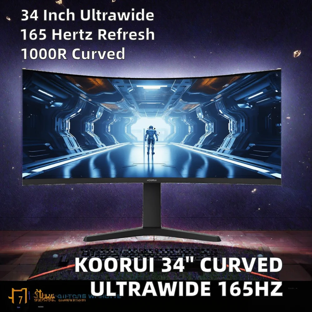 34-inch Curved Ultrawide 21:9 WQHD 3440x1440 165Hz 1ms HDR400 DCI-P3 95% FreeSync Premium Gaming Monitor DP/ Ports
