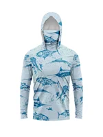 Camisa de pesca con capucha para hombre, camiseta de pesca de manga larga, ropa de pesca con protección uv