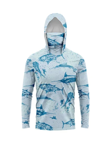 Camisa de pesca con capucha para hombre, camiseta de pesca de manga larga, ropa de pesca con protección uv