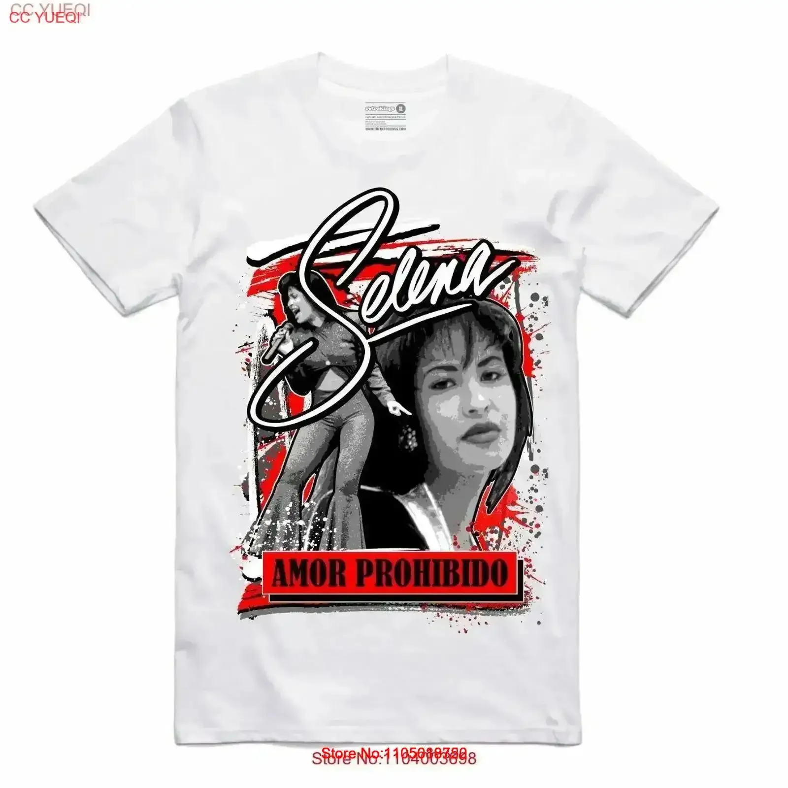 NEW Streetwear on Demand AMOR PROHIBIDO SELENA WHITE T Shirt SMALL 3XLARGE vintage Washed Soft fashion Top For Everyday Wear