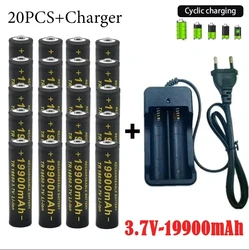 18650 Rechargeable Battery 2024 NewBest-selling 3.7V19900mAh+Charger Capacity Li-ionBattery ForScrewdriver Remote Control