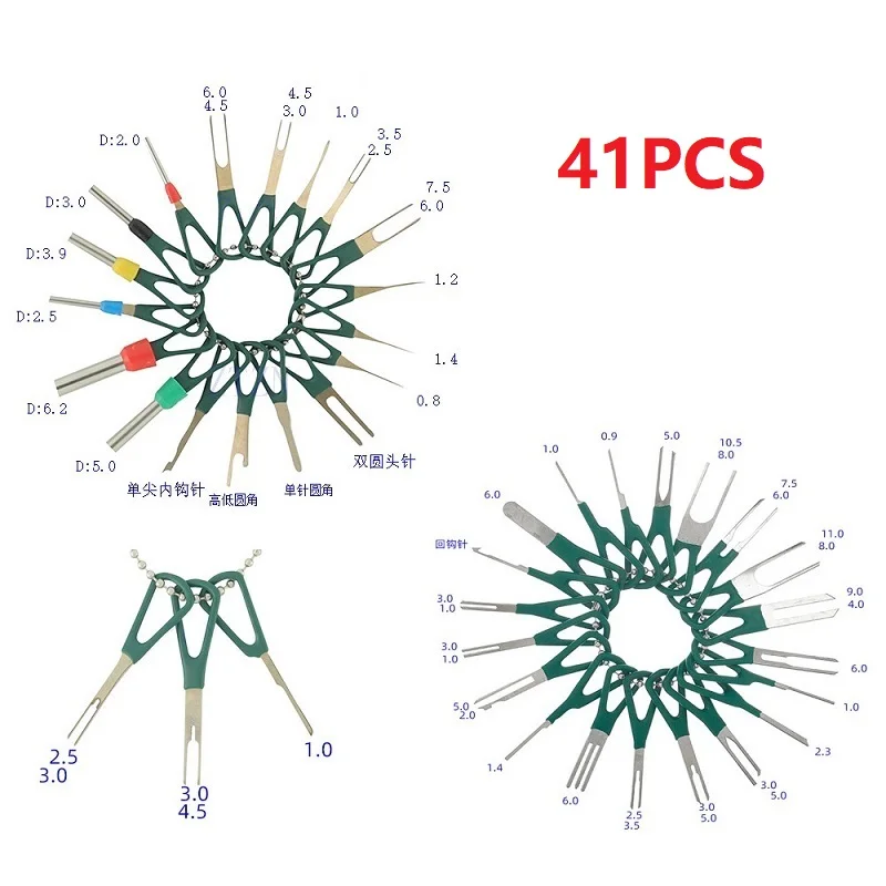 Upgrade 38PCS/41PCS Terminal Removal Kit Wiring Crimp Connector Pin Extractor Puller Terminal Repair Professional Tools