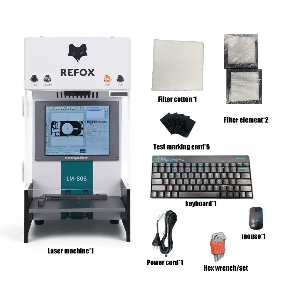 LM-80E 3 in 1 Intelligent 20W Marking Machine for 15 Pro Max Back Glass Removal DIY logo Engraving Machine