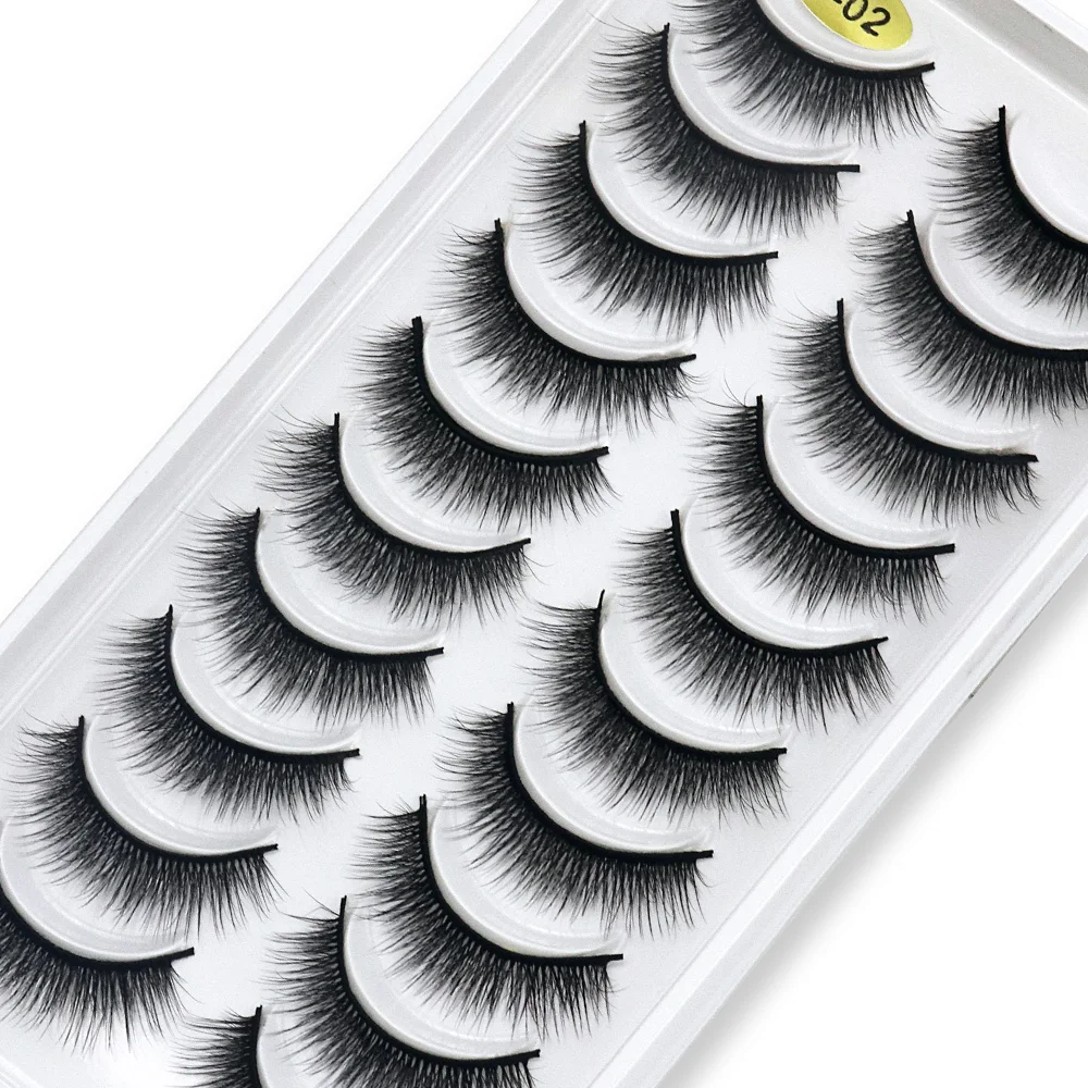 New 10 Pairs 3D Mink Lashes Natural Hair False EyeLashes Long 100% Dramatic Lash Makeup Fake Lashes Fluffy Cilios Lashes S-01