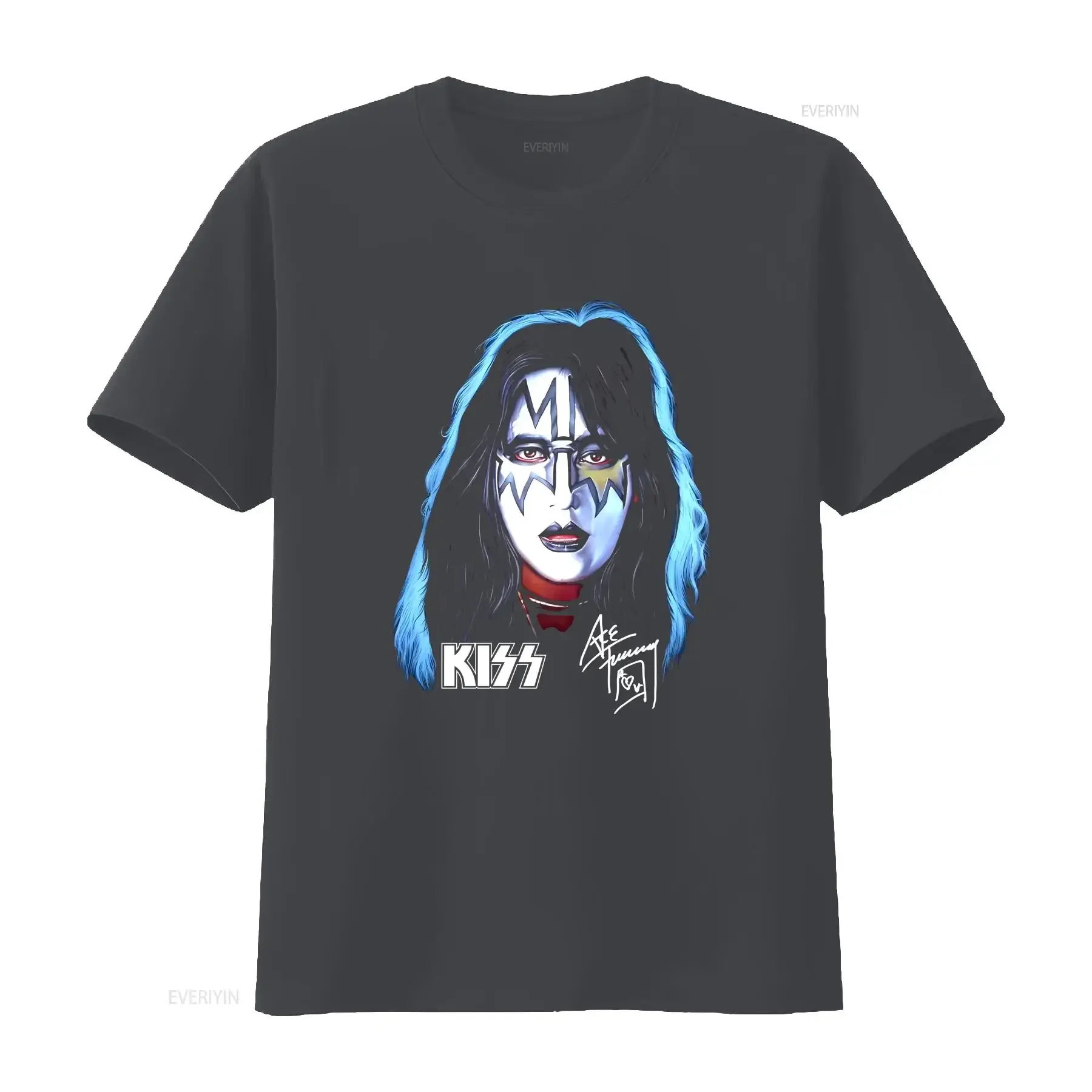 Kiss Ace Frehley 1978 Solo Album Retro T-Shirt Größe S 4XL Rockband IK431 Vintage Washed Top für Alltagskleidung Unisex