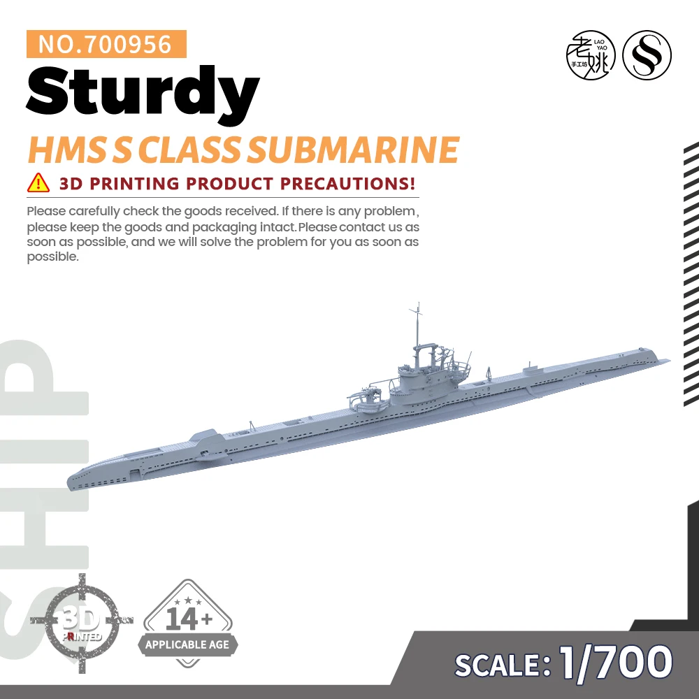 

SSMODEL SS700956/S 1/700 Military Model Kit HMS S Class Submarine Sturdy Full Hull