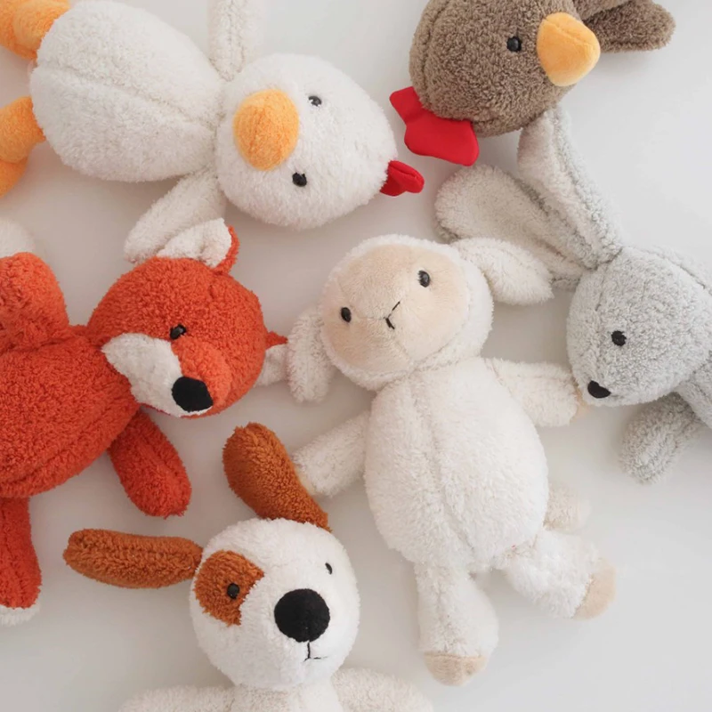 Soft Sheep Fox Chicken Plush Doll Toy Cute Cartoon Animal Dog Plush Stuffed for Baby Sleeping Mate Children Kids Appease Toys