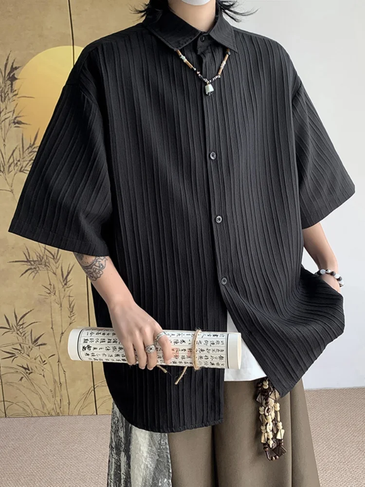 

New Chinese Sle Men's ort Sve irt Summer Thin Loose Casual Versatile Top Breathable Button up Cotton lin Jaet