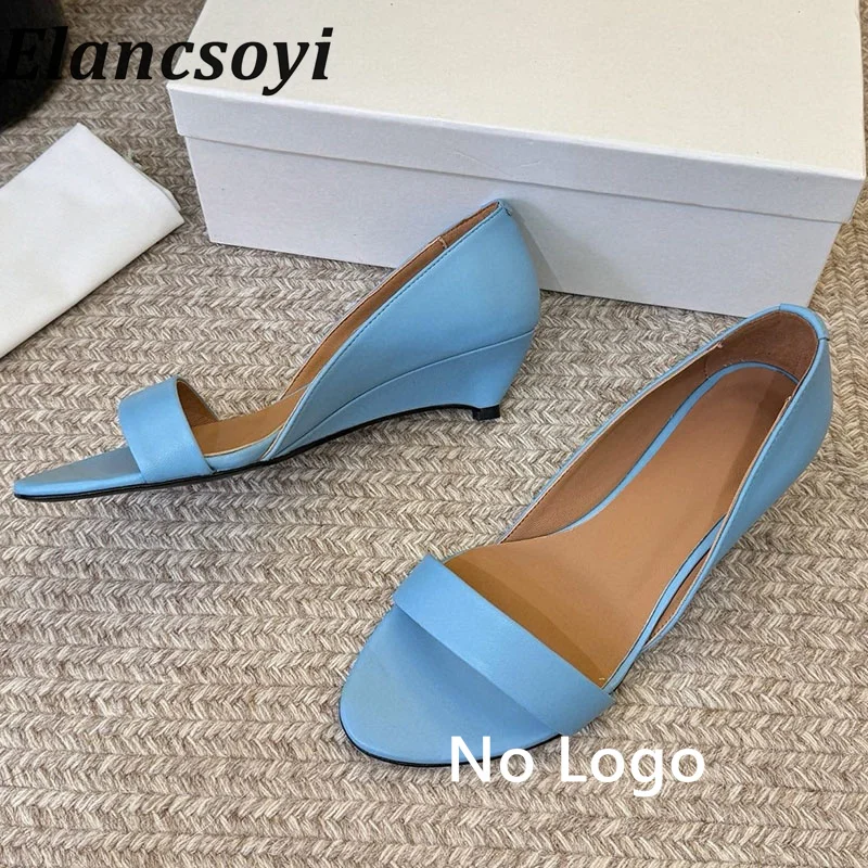 2026 Women's Bare toed Narrowband Fashion High Heel Sandals Solid Color Versatile Comfortable Office Commuter Slope Heel Shoes
