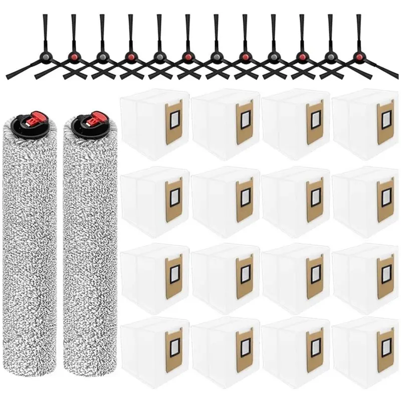 

【BRAND NEW】For Eufy E25 Omni/E28 Omni Vacuum Cleaner 30PCS Replacement Parts Accessories Roller Mop Side Brush Dust Bag